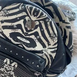 MCM  Visetos Zebra Studded Small Backpack with dustybag MCM Striped Visetos Studded Medium Stark M Backpack Black  main image 4